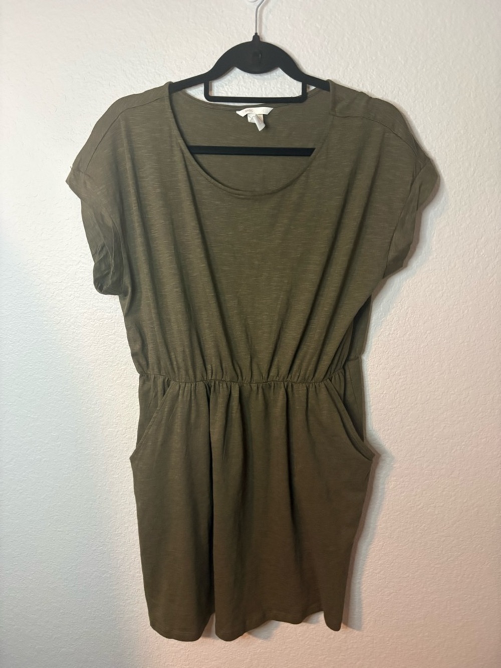 H&M Olive Green Basic Scoop Neck Tee Dress